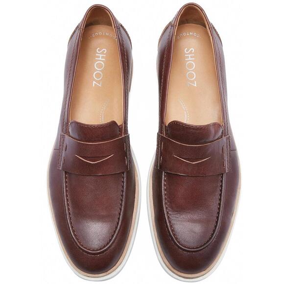 NEW SHOOZ WELLNESS men\'s moon penny loafers in cognac nappa main image 4